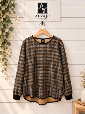 ALVAJO Montreal men’s Unisex Plaid Sweater XL